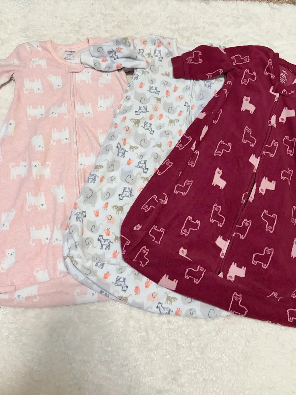 Carter's Girls' 3-Pack Sleep Sacks size 3-6 months
